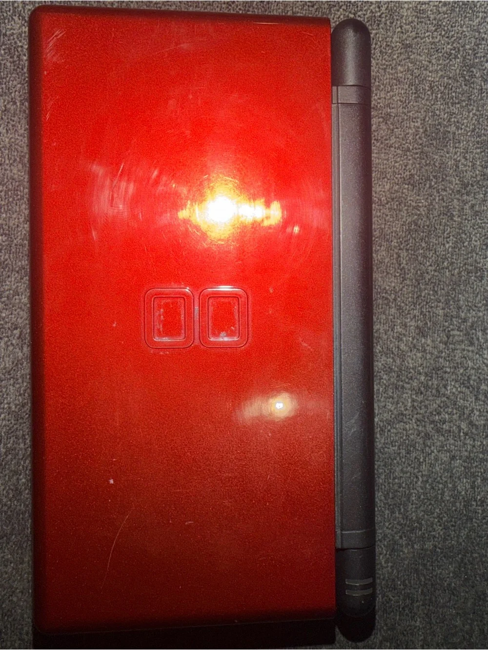 Nintendo DS Lite Crimson Red & Black Lot with 6 Games (Mario, Kingdom Hearts)